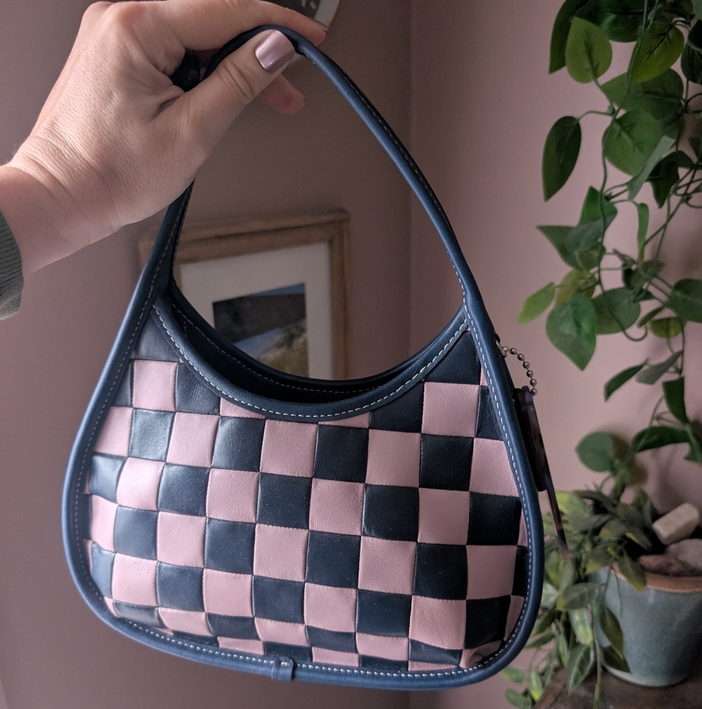 Coachtopia Check Ergo Medium Blue Purple Great Shape
